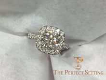 Load image into Gallery viewer, diamond halo ring micropave setting