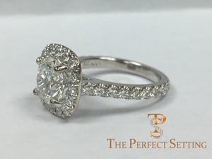 custom diamond halo engagement ring