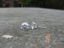 Load image into Gallery viewer, 3 ctw diamond studs &quot;hearts and arrows&quot; martini setting side