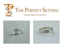 Load image into Gallery viewer, Claddagh Celtic Knot Engagement Ring all Diamonds