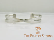 Load image into Gallery viewer, criss cross cuff stacking love bracelet platinum