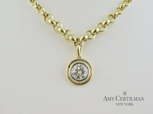 Load image into Gallery viewer, bezel set diamond white and yellow gold necklace 