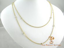 Load image into Gallery viewer, custom diamond bezel set necklace 18K yellow gold chain