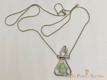 Load image into Gallery viewer, Erlenmeyer Flask Custom Opal Pendant platinum chain