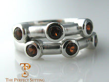 Load image into Gallery viewer, Garnet and white gold stacking rings