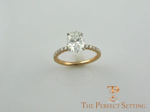 Oval diamond engagement ring rose gold setting