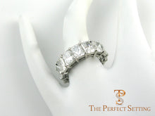 Load image into Gallery viewer, Radiant Cut Diamond Eternity Band 11 ctw on finger