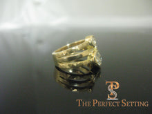 Load image into Gallery viewer, Customizable Three Stone Ring Bezel Setting Yellow Gold