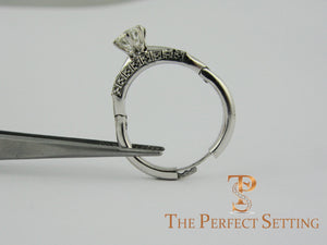 Destroyed Engagement Ring Repaired with Dual Adjustable Shank for Enlarged Knuckle