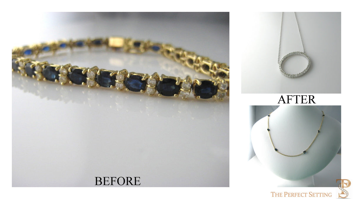 Resetting stones from unworn tennis bracelet new necklaces