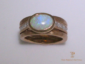 Opal Diamond Rose Gold Ring