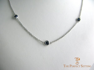 Three stone sapphire necklace
