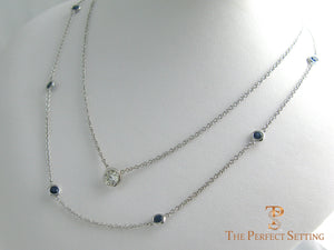 Bezel Set Sapphire Necklace with diamond bezel necklace