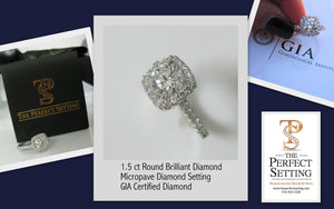 GIA Certified Diamond Halo Engagement Ring