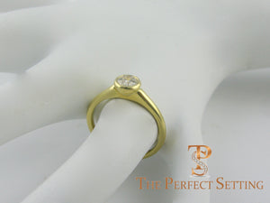 custom engagement ring GIA certified round diamond bezel set ring