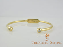 Load image into Gallery viewer, Reversible Gold Wire Diamond Birthstone Bracelet with Comfort Bar for Engraving