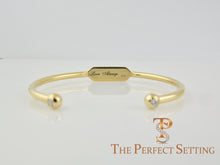 Load image into Gallery viewer, Reversible Gold Wire Diamond Birthstone Bracelet with Comfort Bar for Engraving