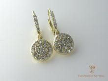 Load image into Gallery viewer, Micro Pave Diamond Disc Earrings.