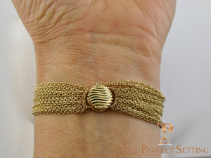 Repurposed Wedding Band Bracelet with Multi Chain and Magnetic Clasp