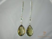 Load image into Gallery viewer, Topaz, White Diamond and gold Earrings