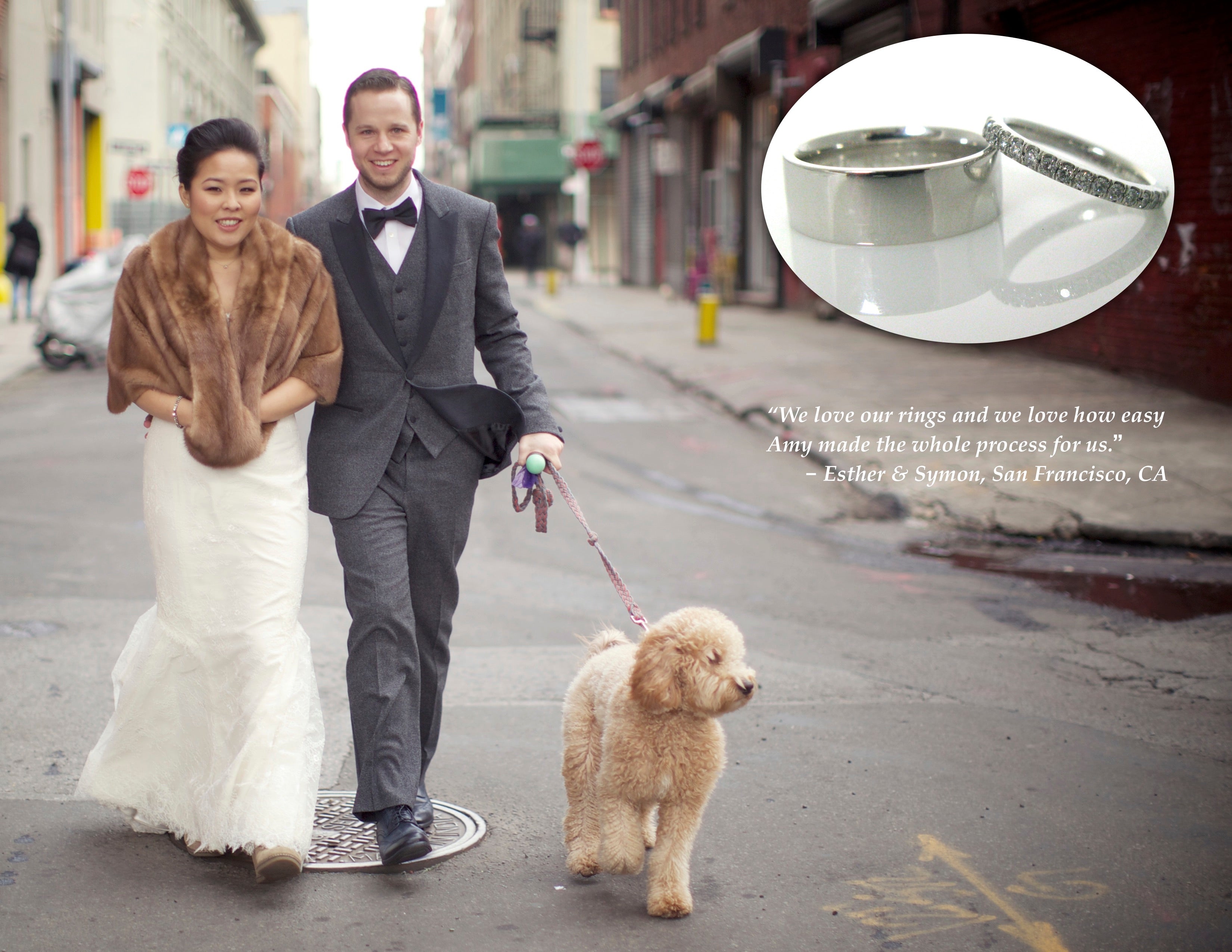Custom Platinum Wedding Rings: A New Year's Wedding Story