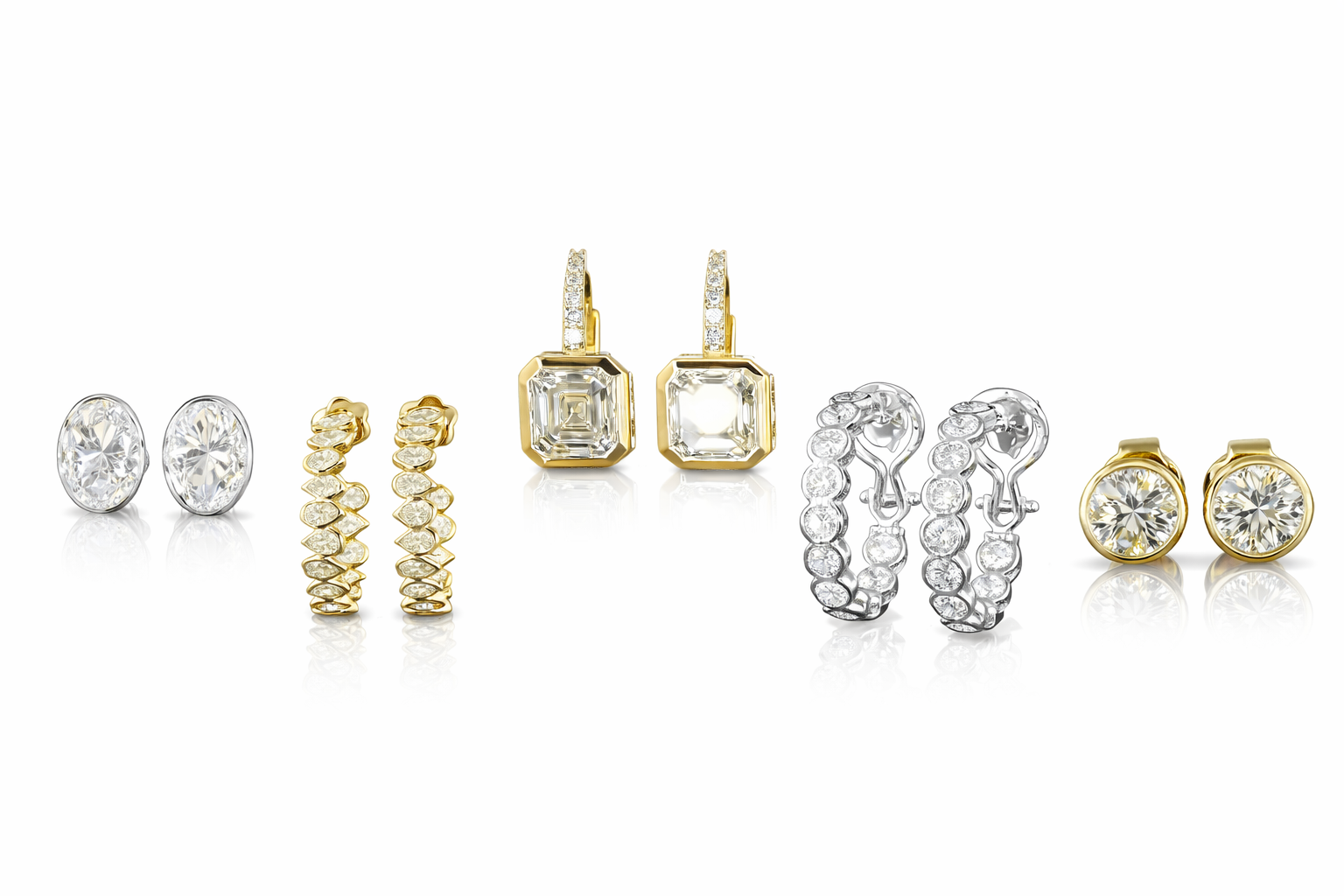 Ready to wear lab diamond and gold earring collection the perfect setting jewelry 