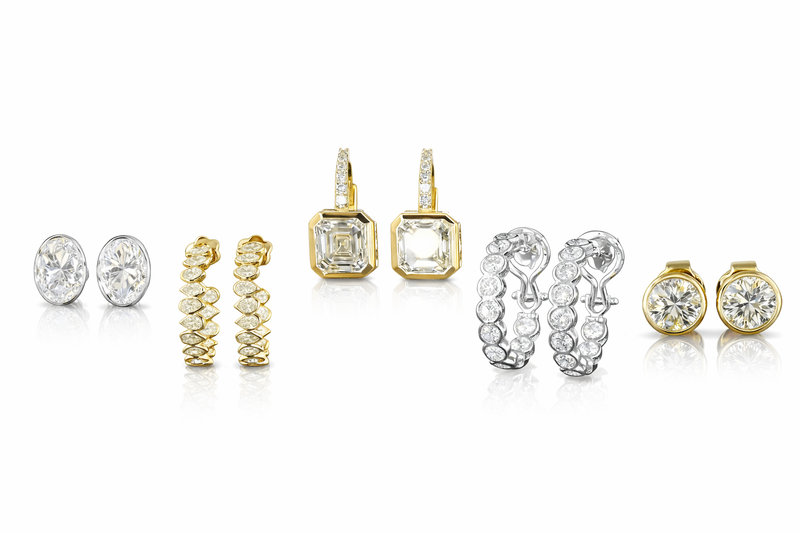 Ready to wear lab diamond and gold earring collection the perfect setting jewelry 