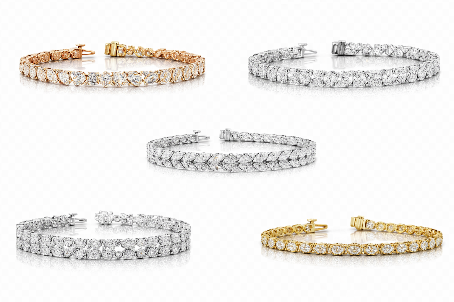 Ready to wear diamond and gold bracelets the perfect setting jewelry 