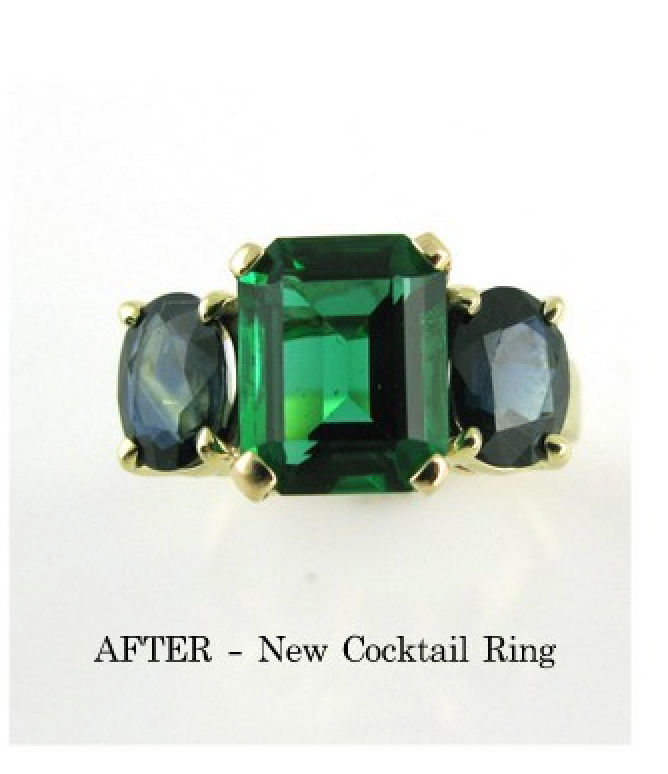 resetting unworn necklace to new cocktail ring 