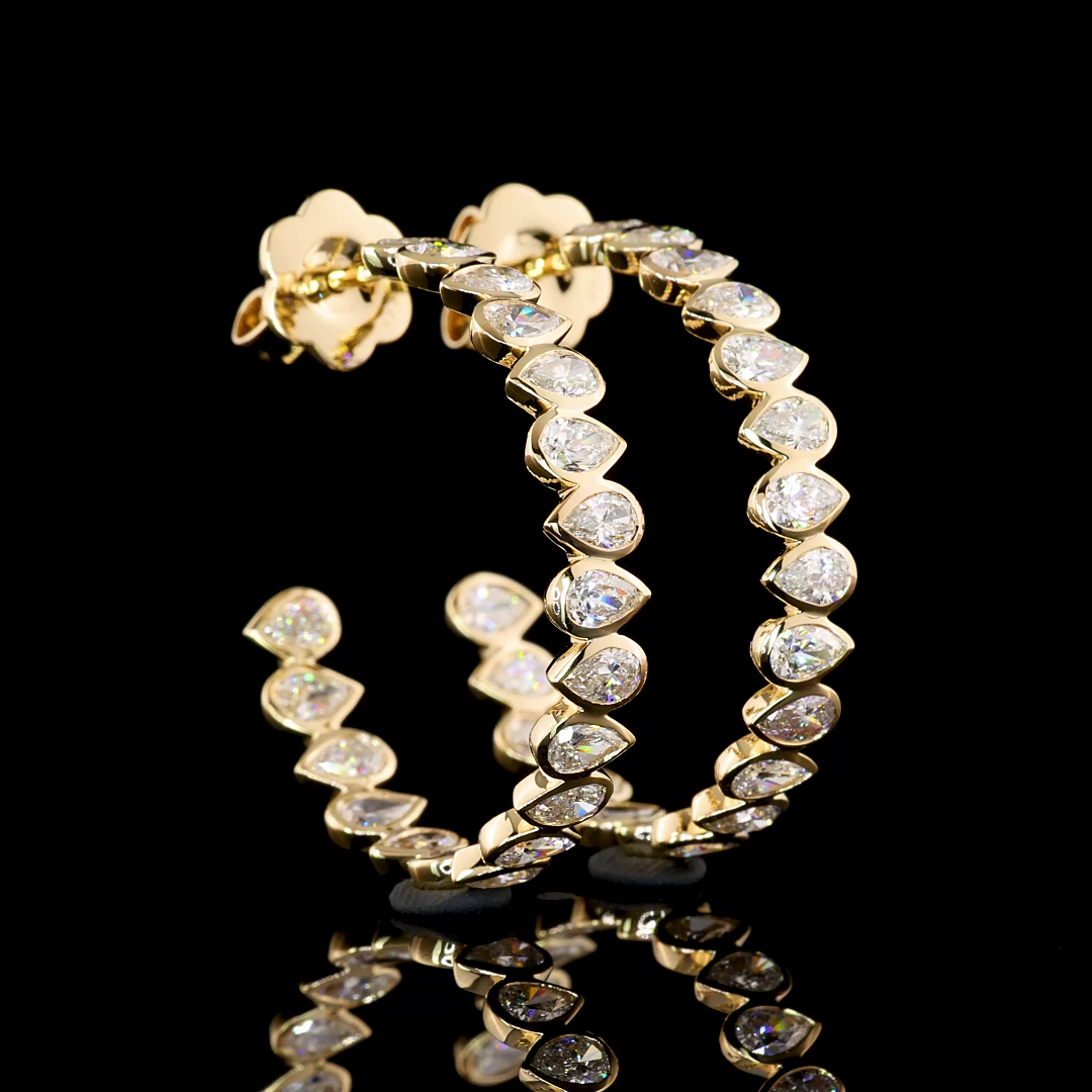 Ready to Wear Gold Lab diamond hoop earrings