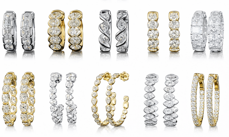 Diamond hoop earrings the perfect setting