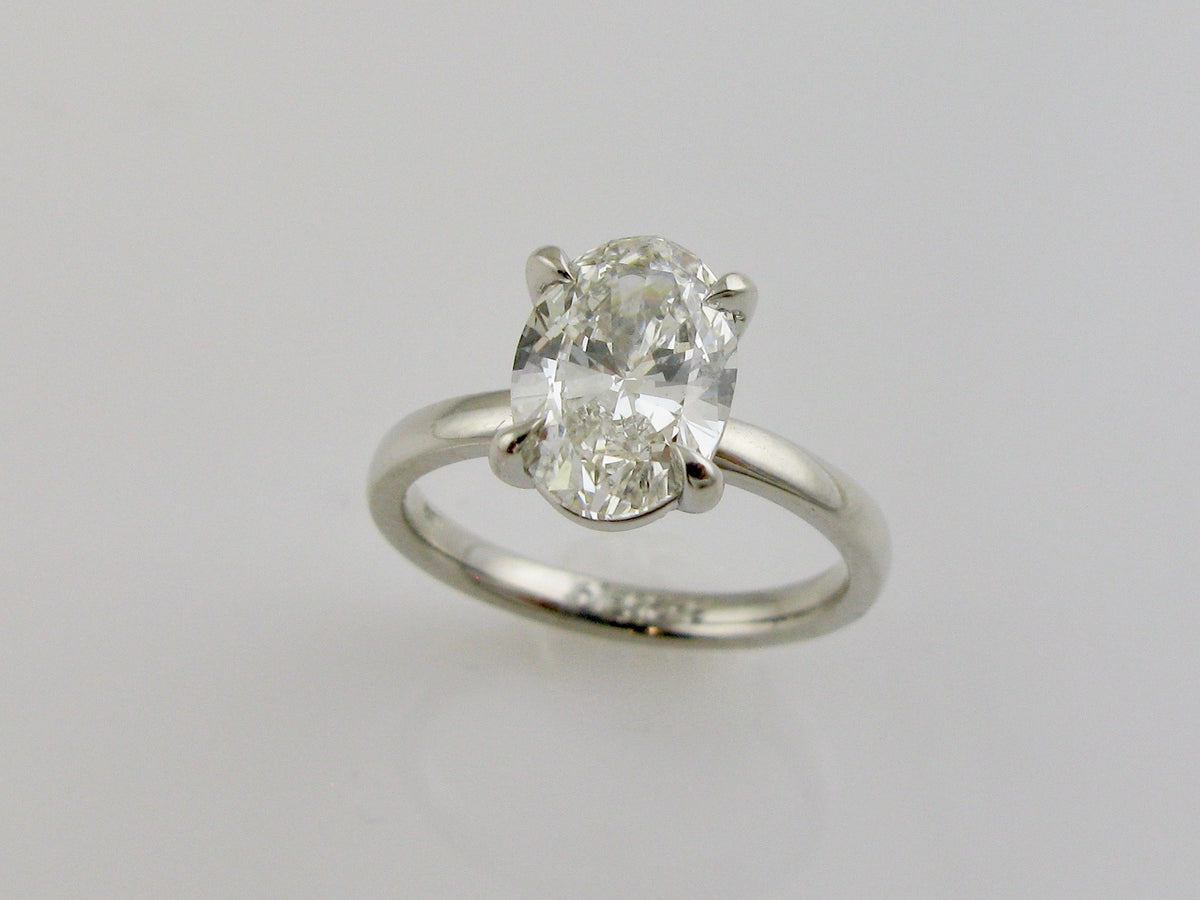 Lab Created Cultured Oval Diamond Engagement Ring