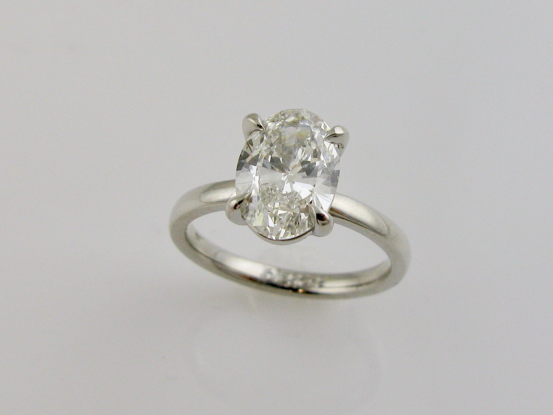 Lab Created Cultured Oval Diamond Engagement Ring