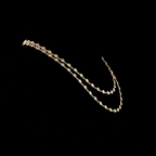 Lab Grown Diamond Double Strand Station Necklace | 14.36ctw E-F VS2 | 14K Yellow Gold | 36 Inch