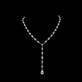 Lab Grown Diamond Mixed Shape Lariat Necklace | 18.91ctw E-F VS | 14K White Gold | 15.5 Inch