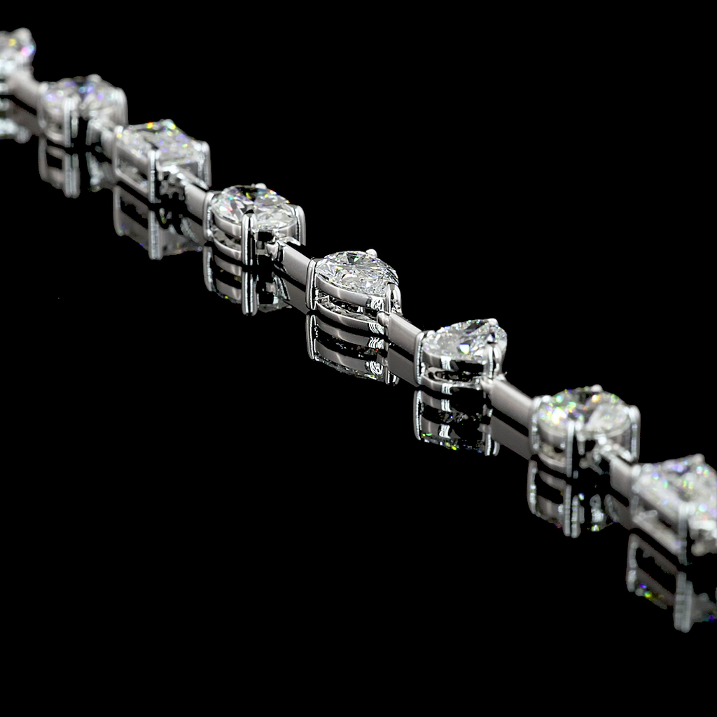 Lab Grown Diamond Mixed Shape Lariat Necklace | 18.91ctw E-F VS | 14K White Gold | 15.5 Inch