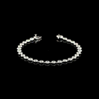 Georgian Revival Diamond Station Bracelet | 3.91ctw E-F VS | 14K White Gold | 6.5 Inch