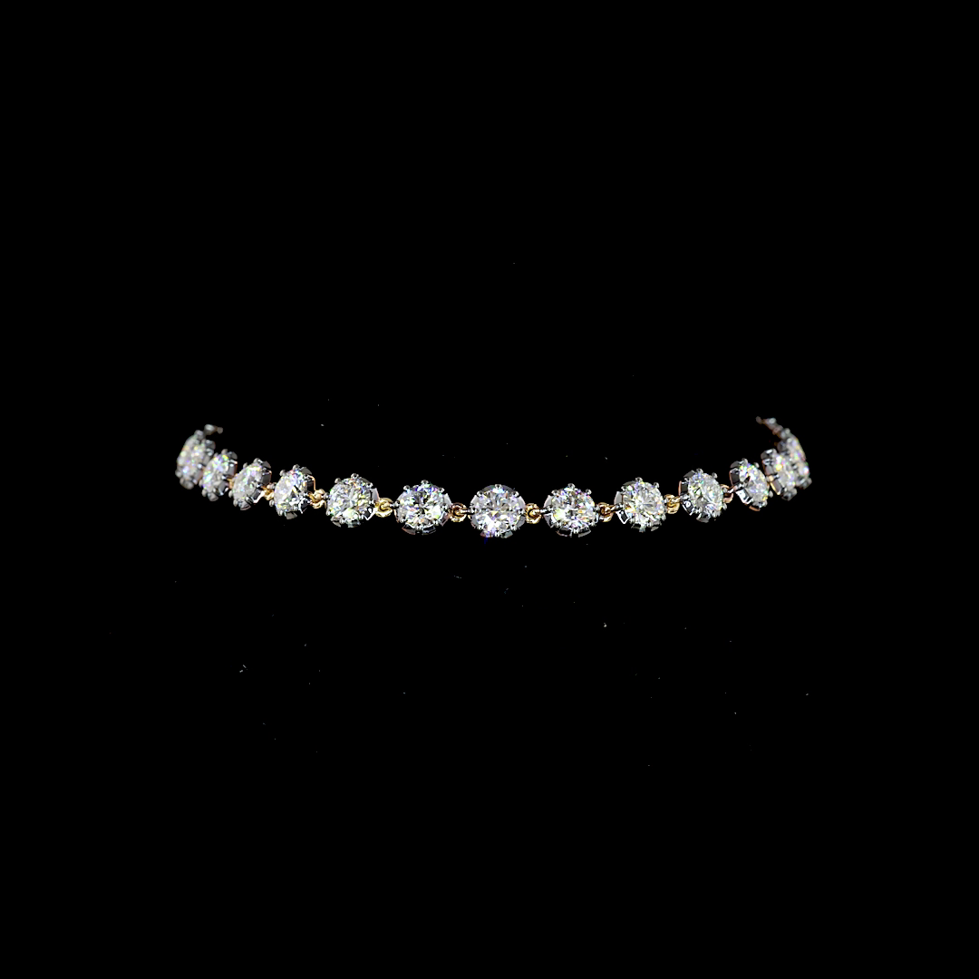 Georgian Revival Set Lab-Grown Diamond Bracelet in 14K Yellow Gold