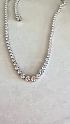 The Perfect Setting, Inc 10.40 carat round diamond Riviera necklace in 14K white gold with prong settings