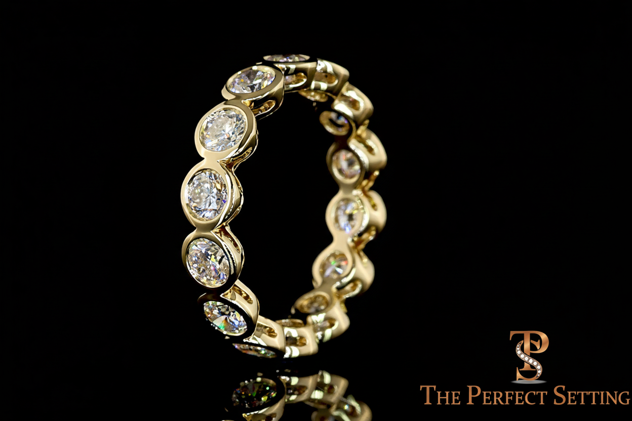 Diamond eternity band with logo