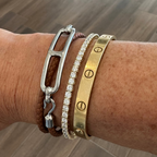 Stack Diamond Flex Bangle with Hermes and Cartier