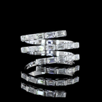 Emerald Cut Lab Grown Diamond Right Hand Ring | 1.02ctw E-F VS1 | 14K White Gold | Size 6