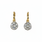 4.05 Cts 14K YELLOW GOLD lab diamond Round Shape Hanging Earring