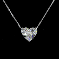 Heart Shaped Diamond Solitaire Pendant | 3.50ct E VS1 IGI | 14K White Gold | 18 Inch