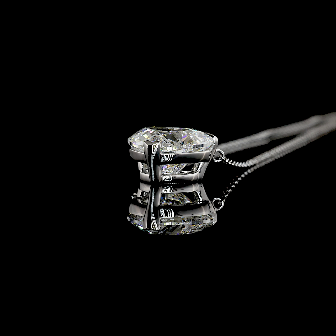 Heart Shaped Lab Grown Diamond Solitaire Pendant | 3.50ct E VS1 IGI | 14K White Gold | 18 Inch