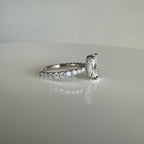 2.56 ct Elongated Cushion Cut Hidden Halo Platinum Engagement Ring