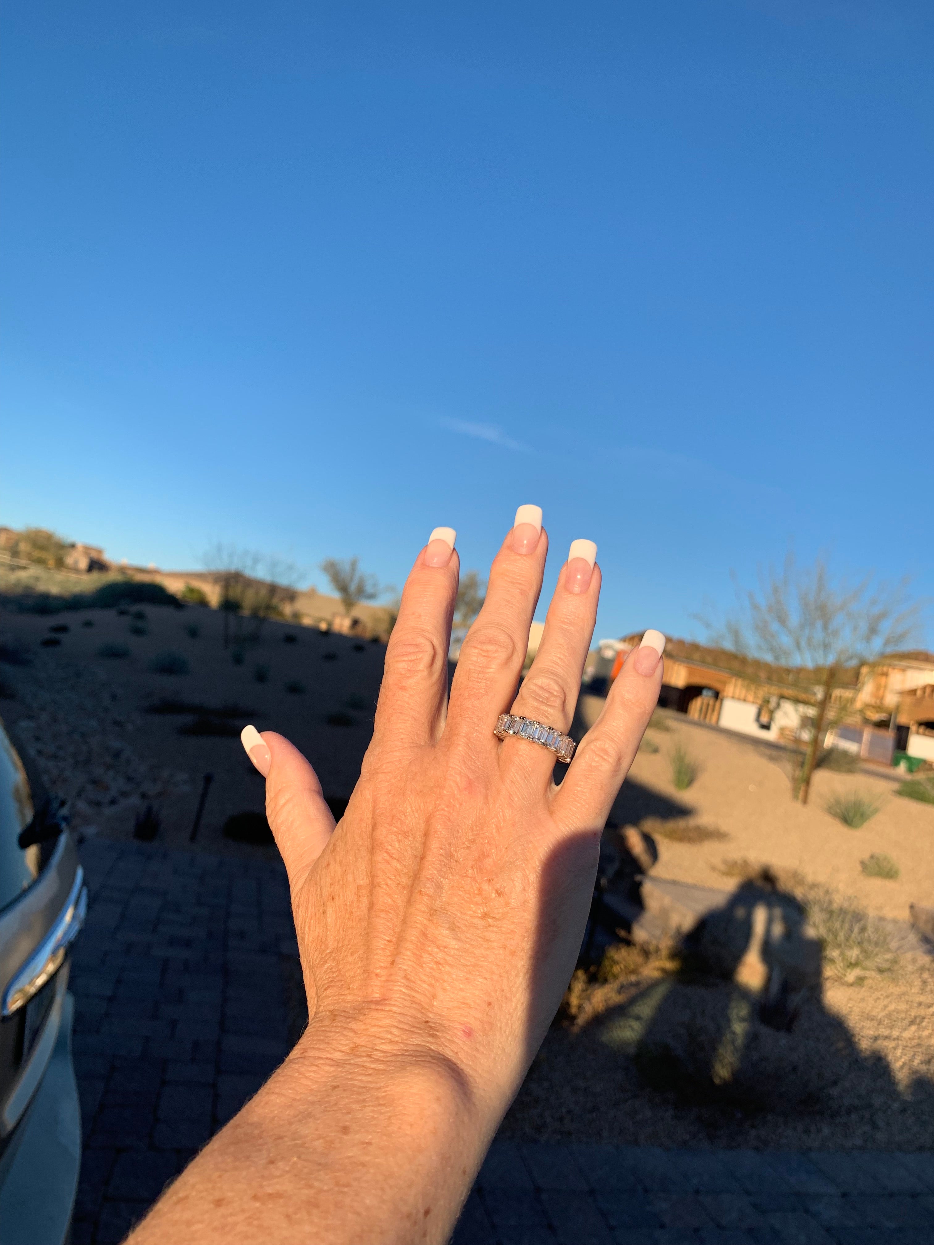 9.25 CTW Emerald Cut Lab Diamond Eternity Anniversary Ring