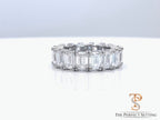 Lab Diamond ring with emerald-cut stones on a white background, branded 'The Perfect Setting'.