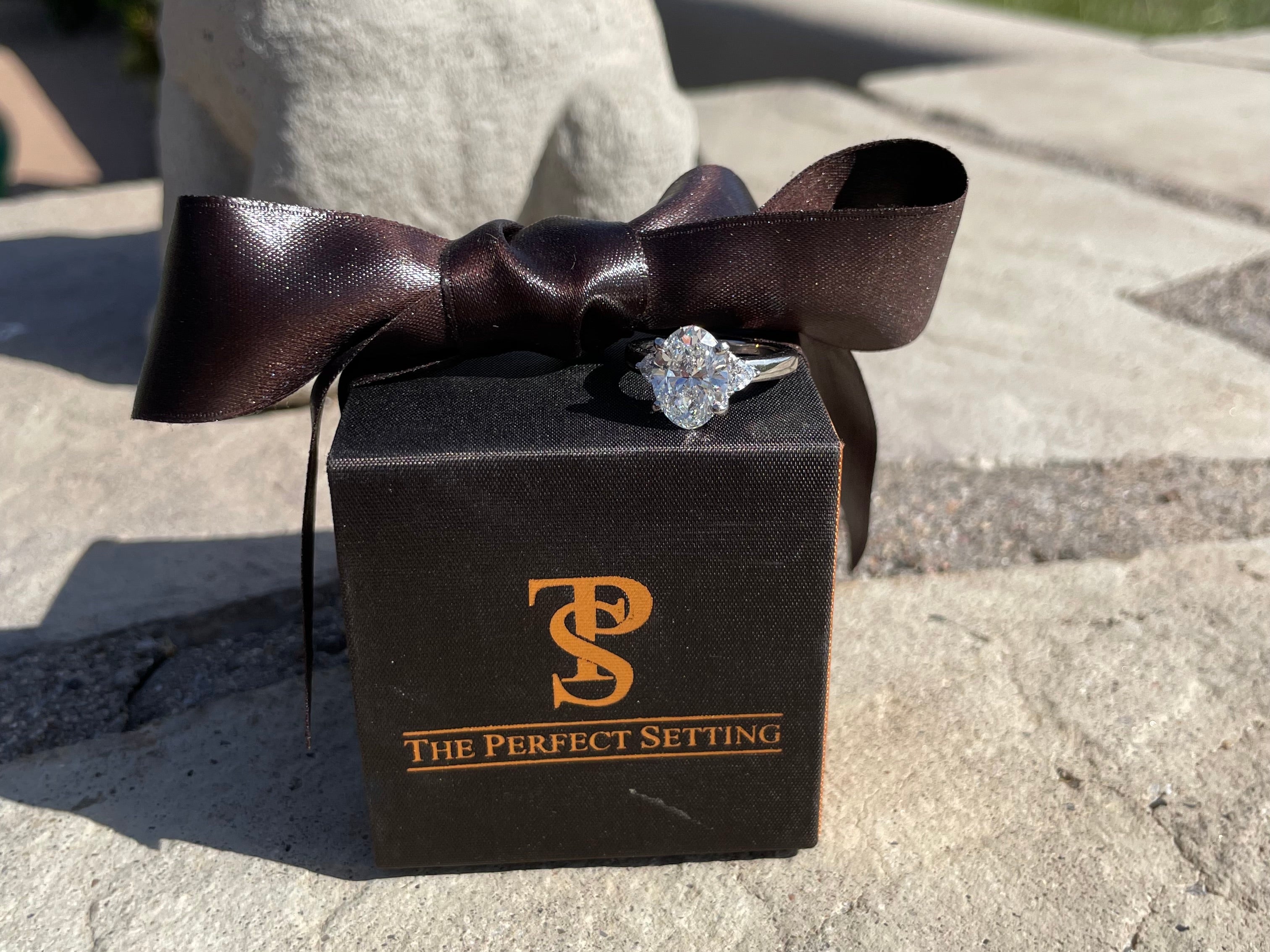 3 ct Oval and Hearts Lab or Minded Diamond custom ring