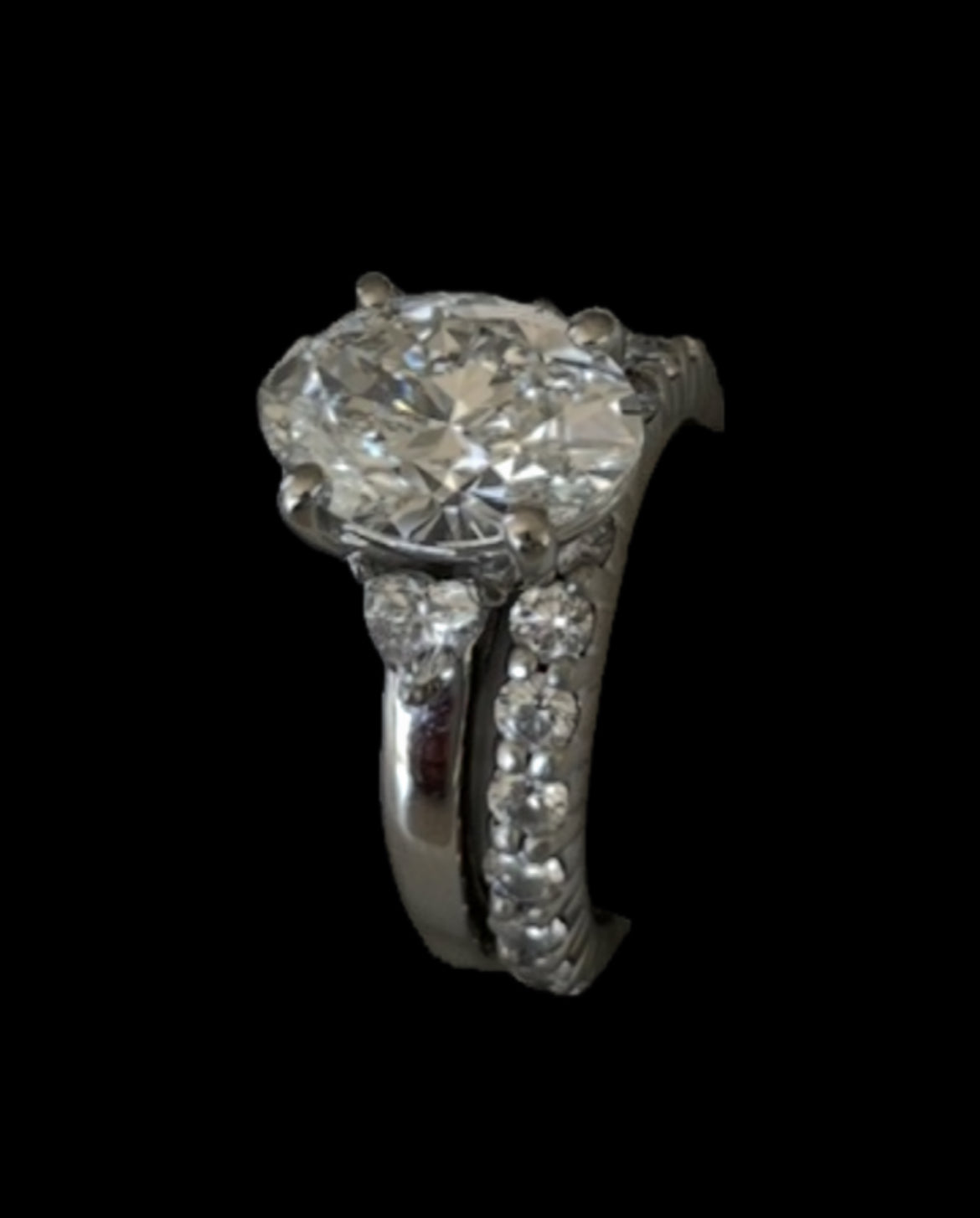 3 ct Oval and Hearts Lab or Minded Diamond custom ring